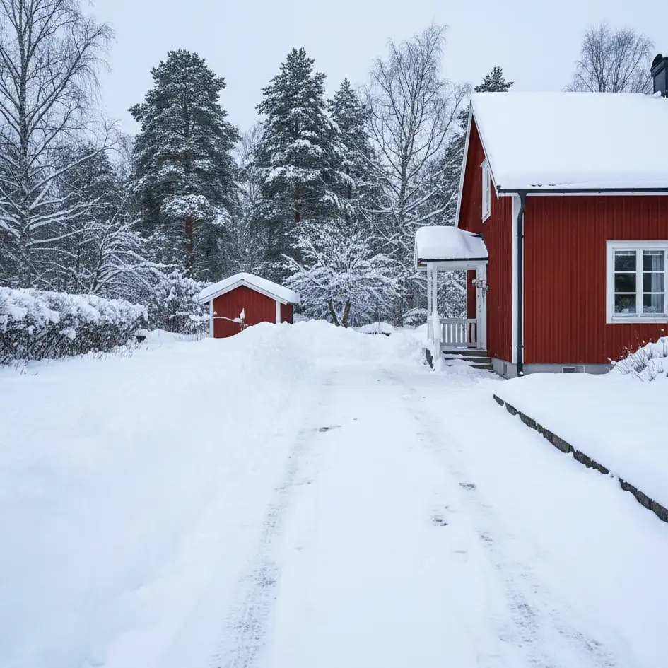 Snöskottning av uppfart och gångar